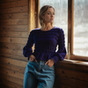 Women's Peplum Sweater In Midnight