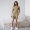 Cropped Scoop Neck Terry Sweatshirt