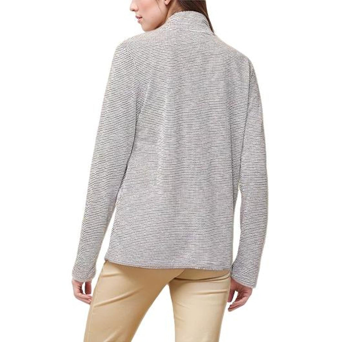 Pleione Women's Self-tie Mock Neck Sweater Top