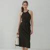 Women's Haltered Sheath Midi Dress In Black