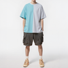 Color Blocked Oversize Tee with Reflective Tape in Teal