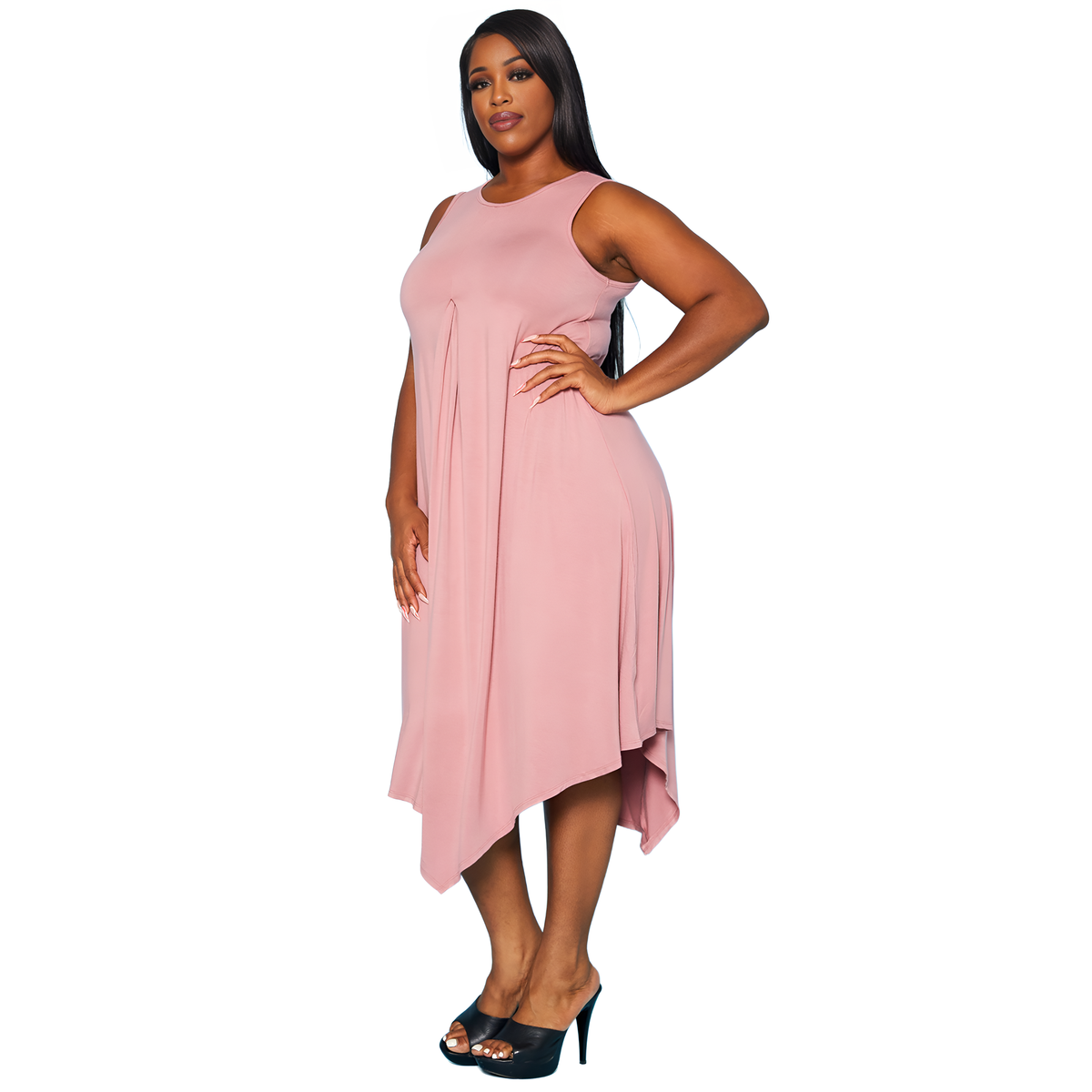 Plus Size Women's Basic Sleeveless Reverie Dress