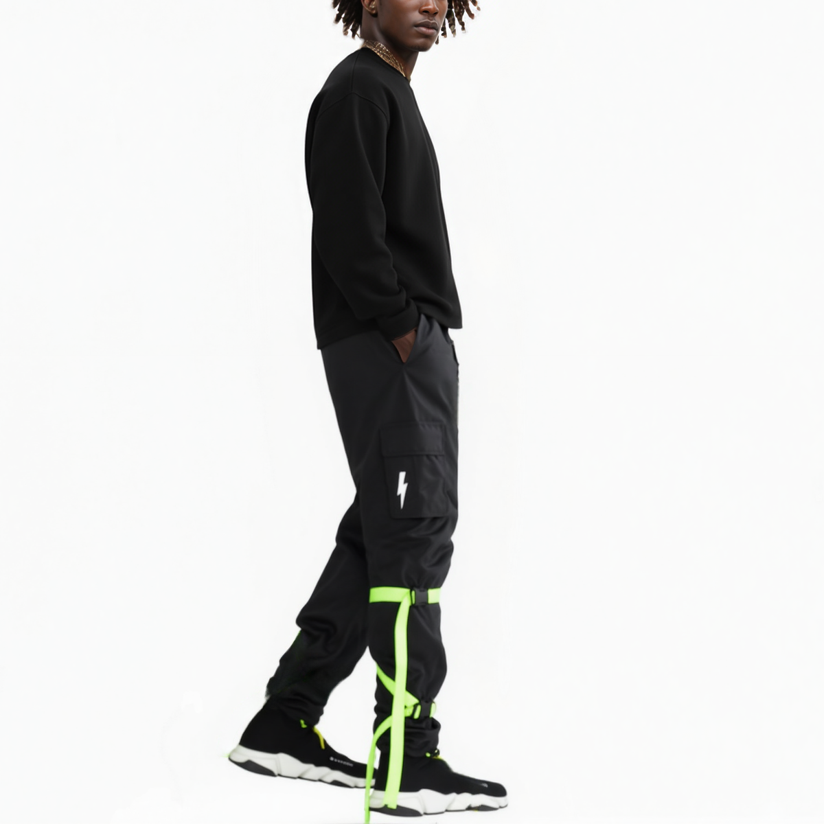 Blank State Men's Swishy Utility Cargo Pants in Black