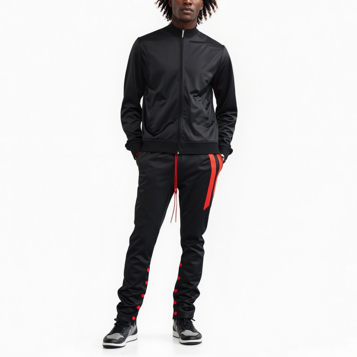 Blank State Men's Snap Track Pants in Black