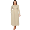 Plus Size Women's Basic Long Sleeve Maxi Dress
