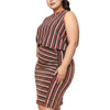 Pleione Plus Size Gathered Multi Print Midi Skirt