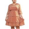 Pleione Plus Size Floral Layered Ruffle Chiffon Dress In Red