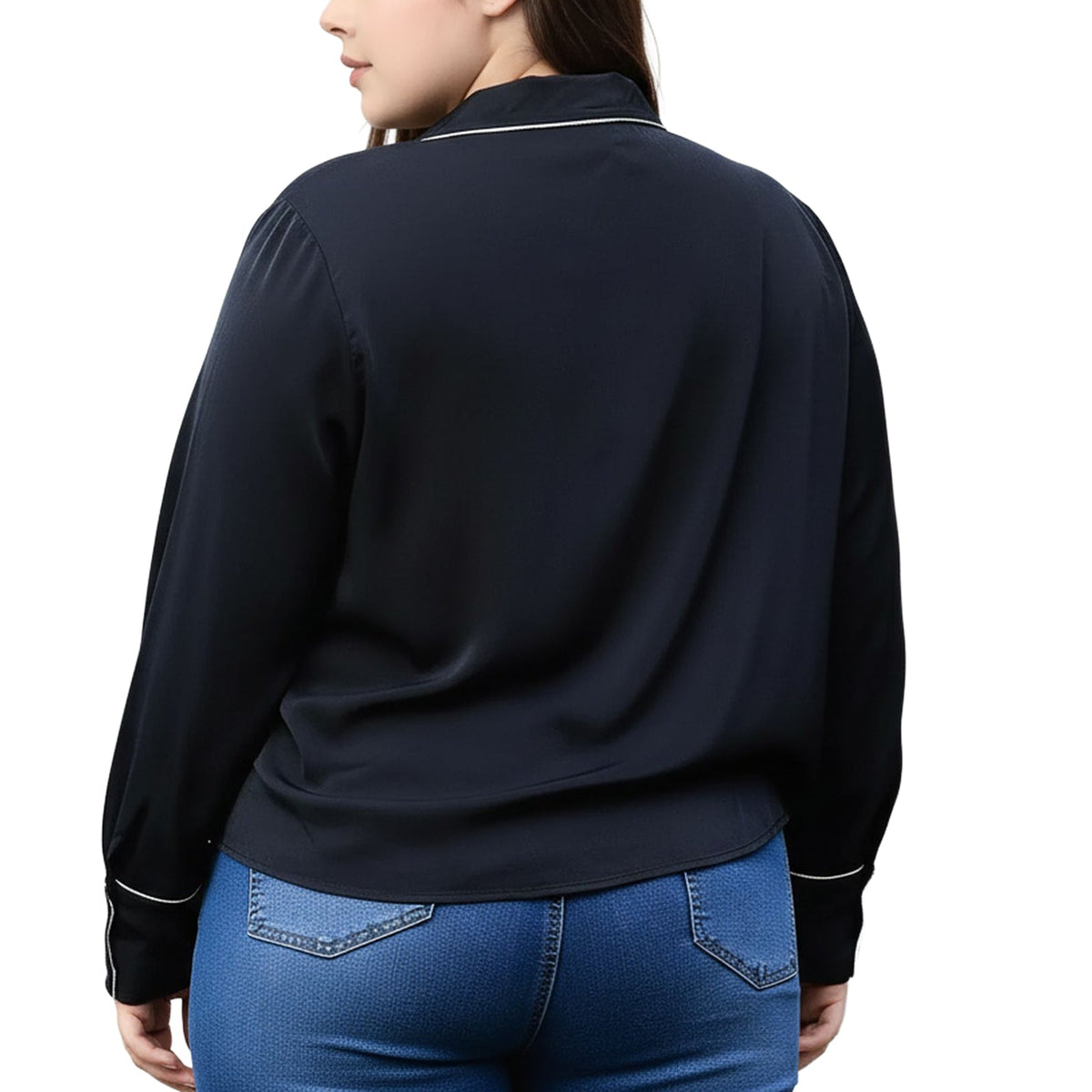 Pleione Plus Size Women's V-neck Surplice Front Pajama Blouse