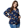 Pleione Plus Size Wrap Front Long Sleeve Blouse