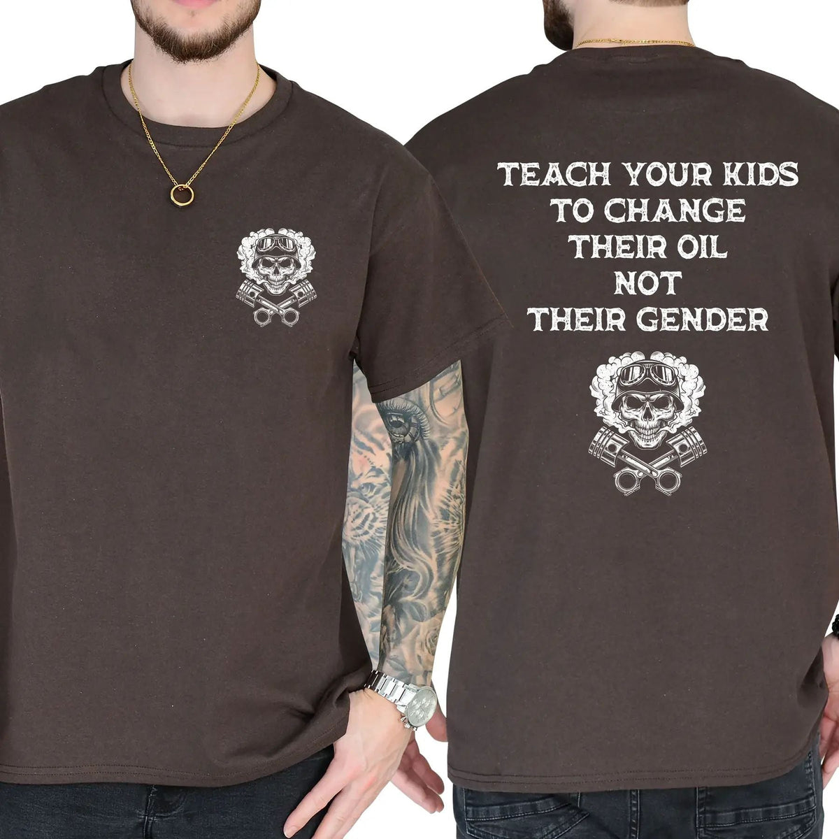 Teach Your Kids To Change Their Oil Not Their Gender T-Shirt – Bold Statement Graphic Tee, Unisex Cotton Casual Shirt