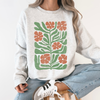 Terracotta Flower Botanical Vintage Boho Nature Print Cozy Autumn Inspired Sweatshirt