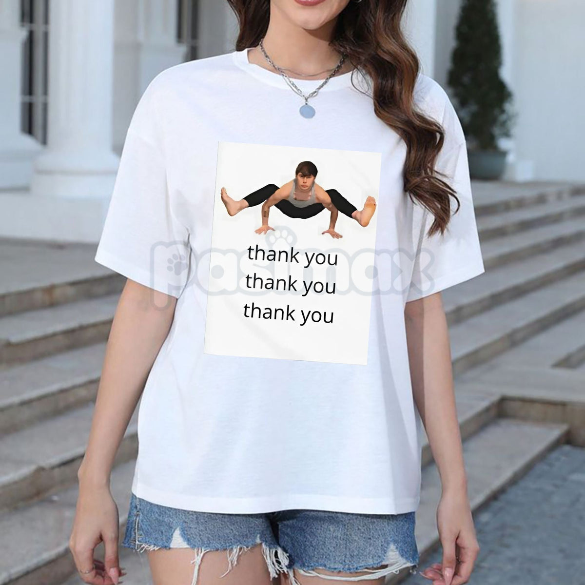 "Thank You" Ironic Meme T-Shirt - Retro Plastic Bag Aesthetic Graphic Tee, Funny Have a Nice Day Shirt, Urban Ironic Streetwear Top, Cursed Image Aesthetic Apparel, Premium Cotton Unisex Viral Humor Tee
