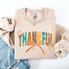 Thankful Fall Autumn Bow Ribbon Floral Sunflower Pumpkin Harvest Cozy Warm Seasonal Charm Sweatshirt