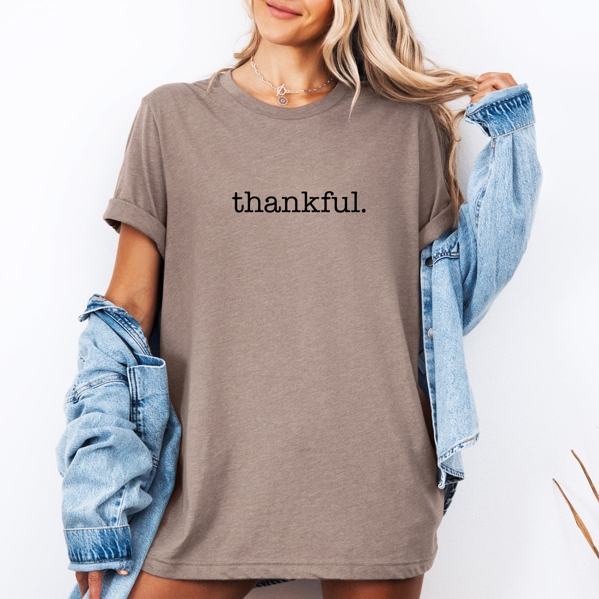 Thankful Minimalist Thanksgiving Autumn Fall Cozy Rustic Heritage Landscape Graphic Tee