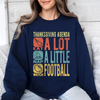Thanksgiving Agenda Turkey Football Autumn Fall Themed Graphic Print Cozy Sweatshirt