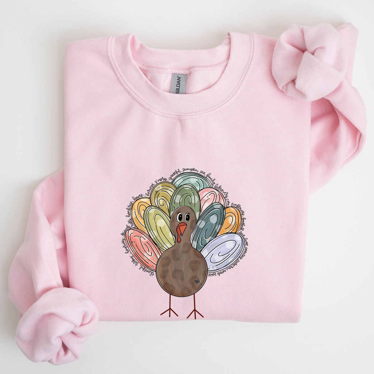 Thanksgiving Turkey Autumn Words Saying And Festive Phrases Collection Sweatshirt