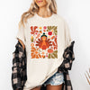 Thanksgiving Turkey With Floral Bouquet Boho Botanical Autumn Harvest Design Comfort Colors Tee