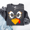 Thanksgiving Teacher Turkey Leopard Print Autumn Festive Cozy Classroom Style Sweatshirt