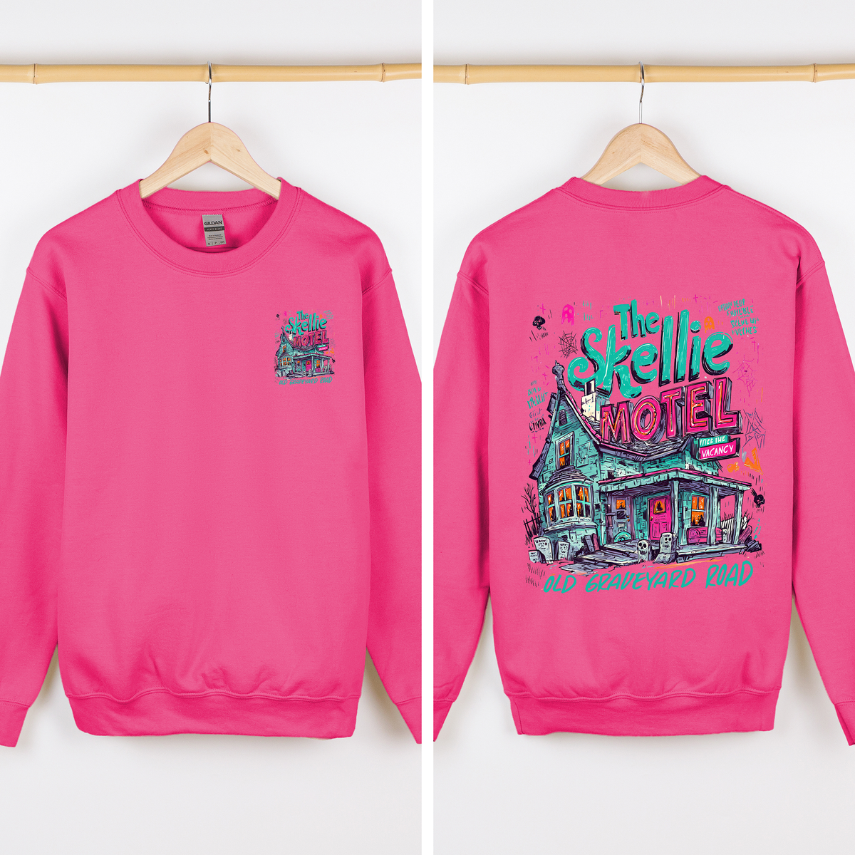 The Skellie Motel Halloween Front And Back Spooky Witches Limited Edition Sweatshirt