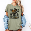 The Skellie Motel Graphic Tee Featuring Skeleton Halloween Artwork Perfect For Spooky Season