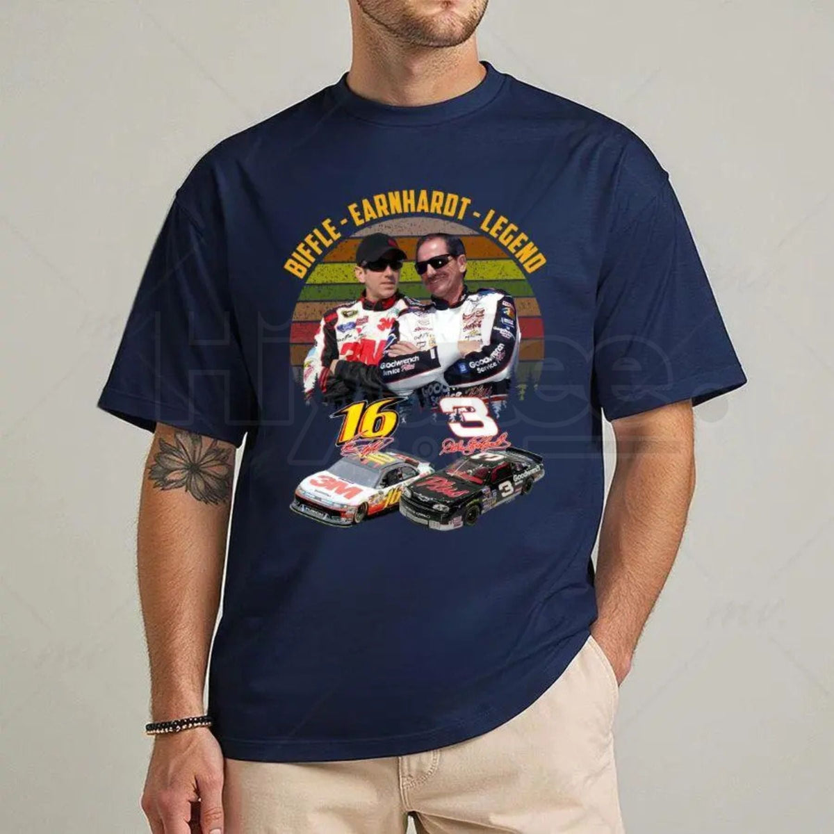 The Biff #16 & Earnhardt "Legends Never Die" T-Shirt – Vintage Racing Graphic Tee