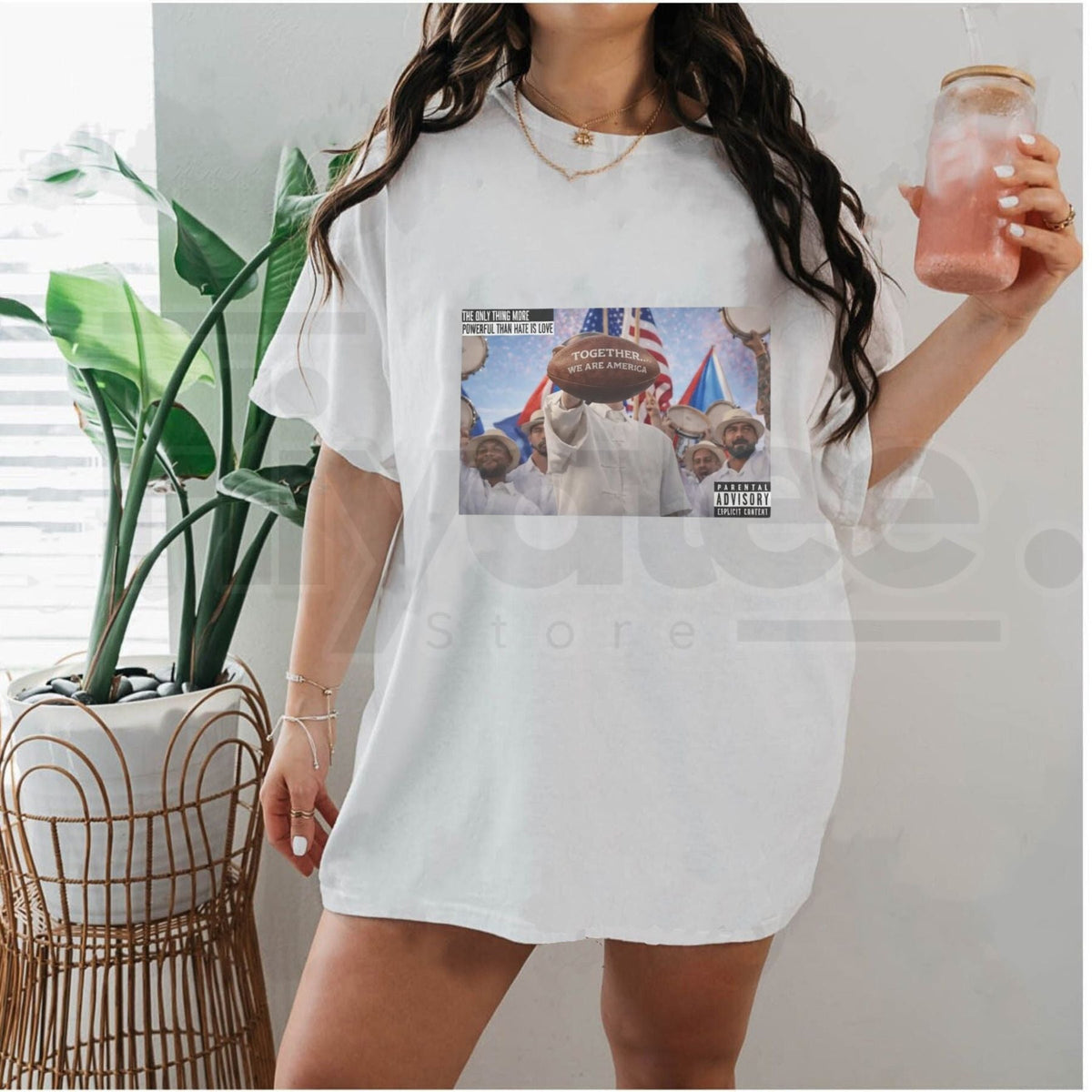 "The Only Thing More Powerful Than Hate Is Love" – Retro Unity Graphic Tee