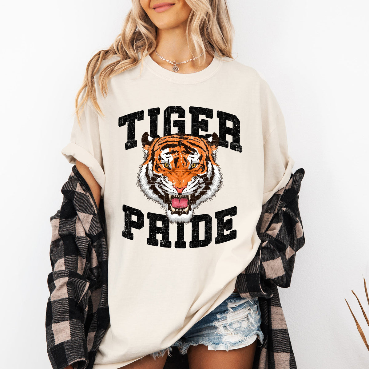 Tiger Pride Football Game Day Big Game Touchdown Tailgate Party Comfort Colors Tee