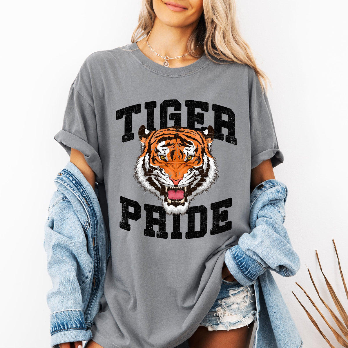 Tiger Pride Football Game Day Big Game Touchdown Tailgate Party Comfort Colors Tee