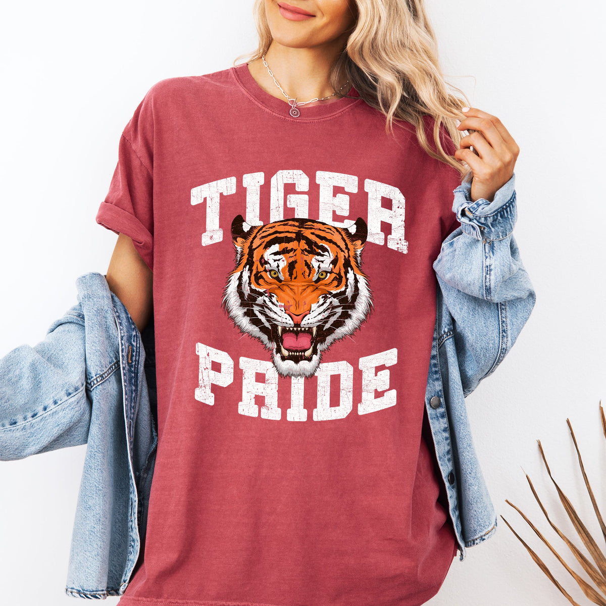 Tiger Pride Football Game Day Big Game Touchdown Tailgate Party Comfort Colors Tee