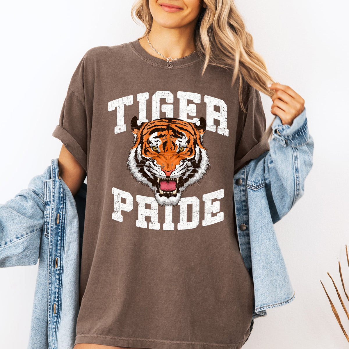 Tiger Pride Football Game Day Big Game Touchdown Tailgate Party Comfort Colors Tee