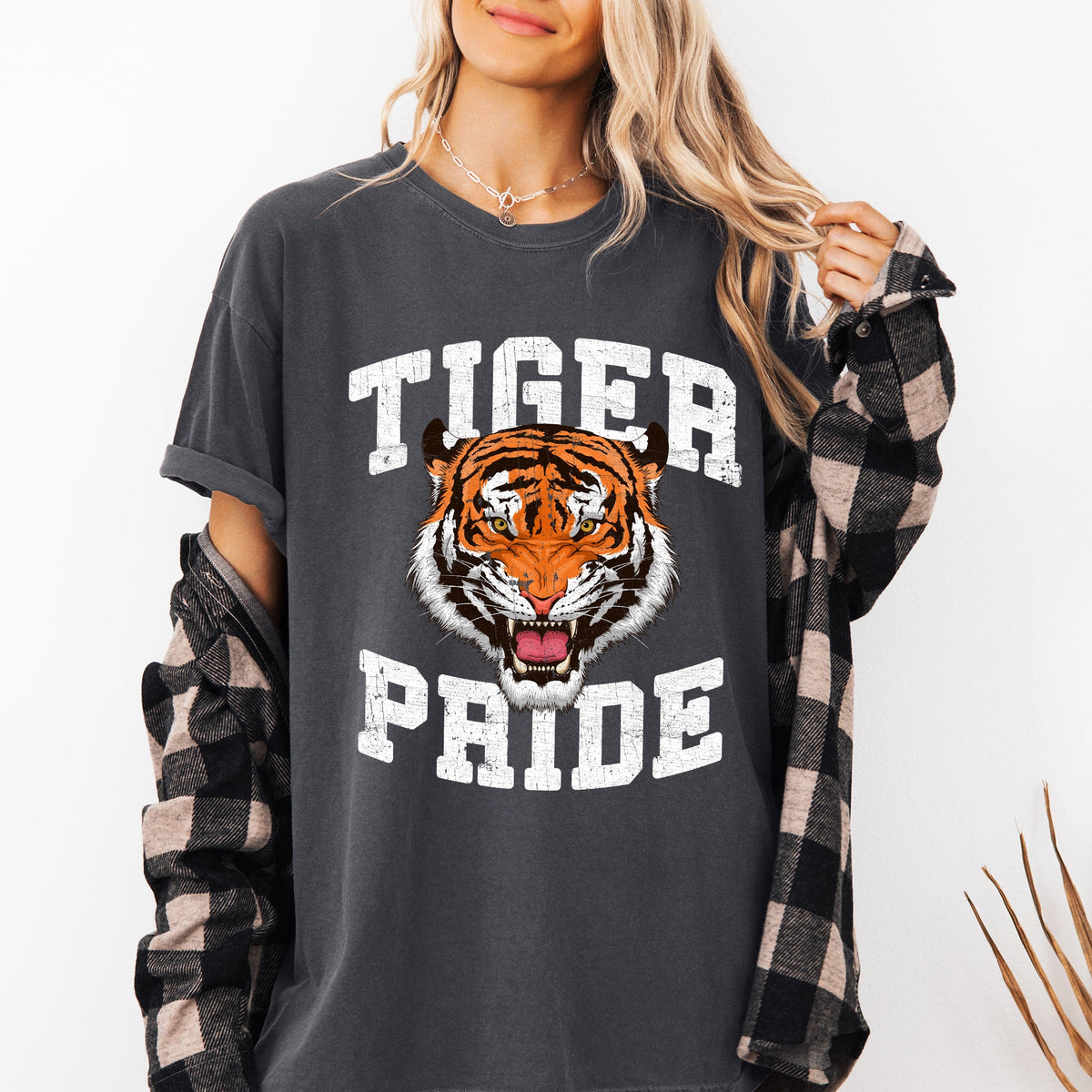 Tiger Pride Football Game Day Big Game Touchdown Tailgate Party Comfort Colors Tee