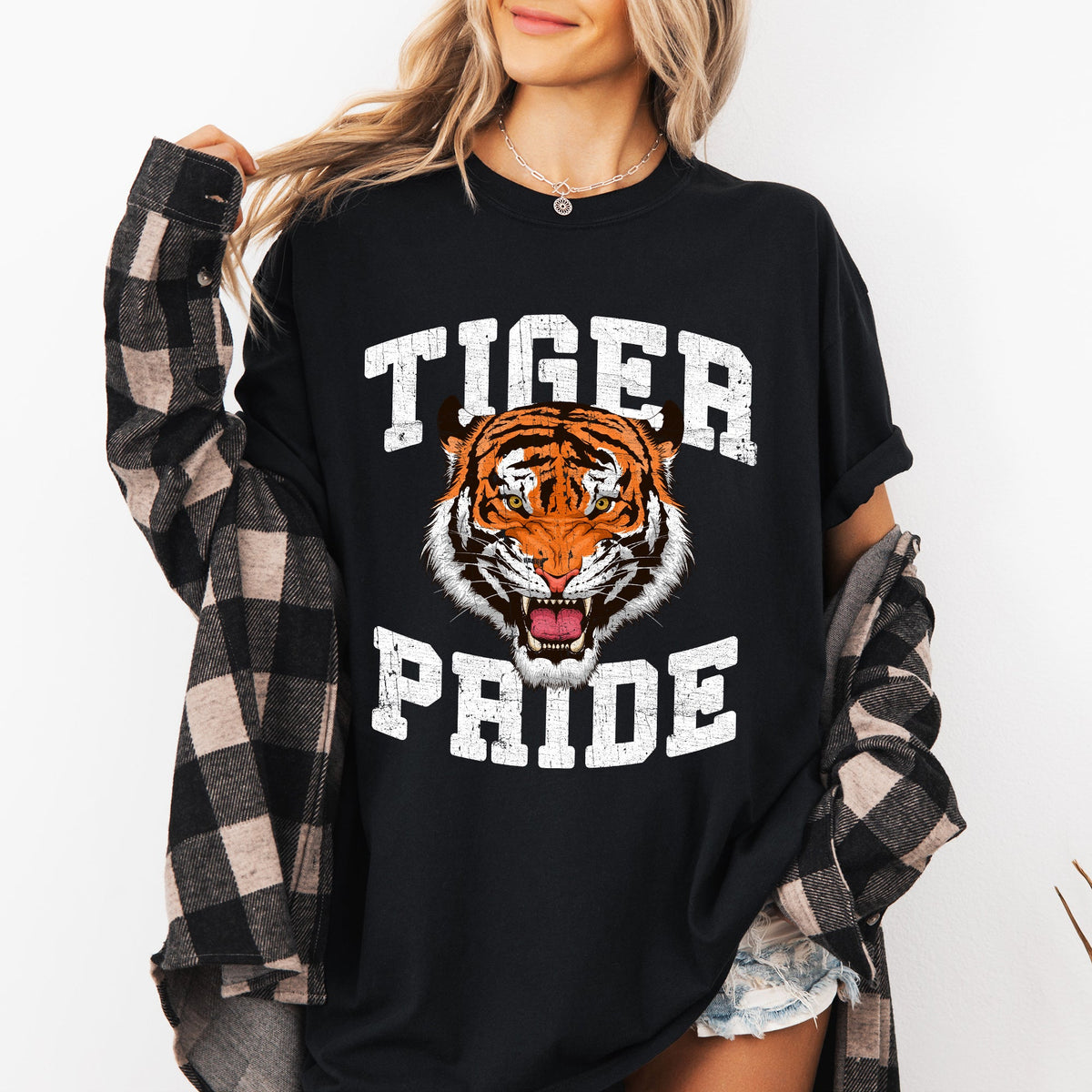 Tiger Pride Football Game Day Big Game Touchdown Tailgate Party Comfort Colors Tee