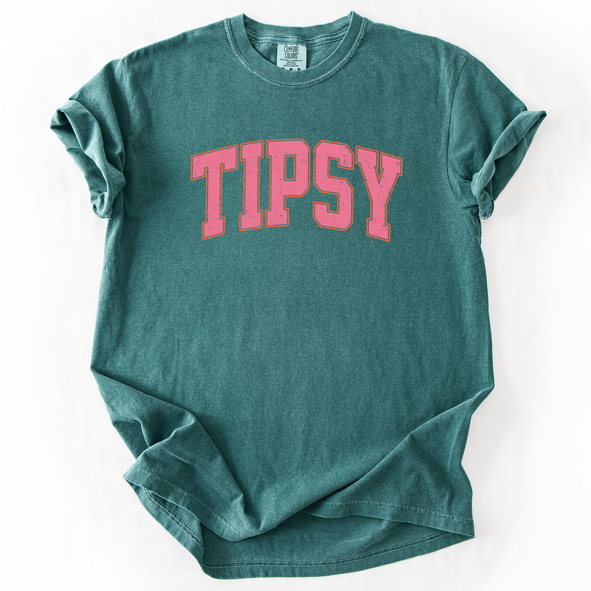 Tipsy Varsity Beach Sunshine Sarcastic Summer Vibe Edition Deluxe Comfort Colors Tee