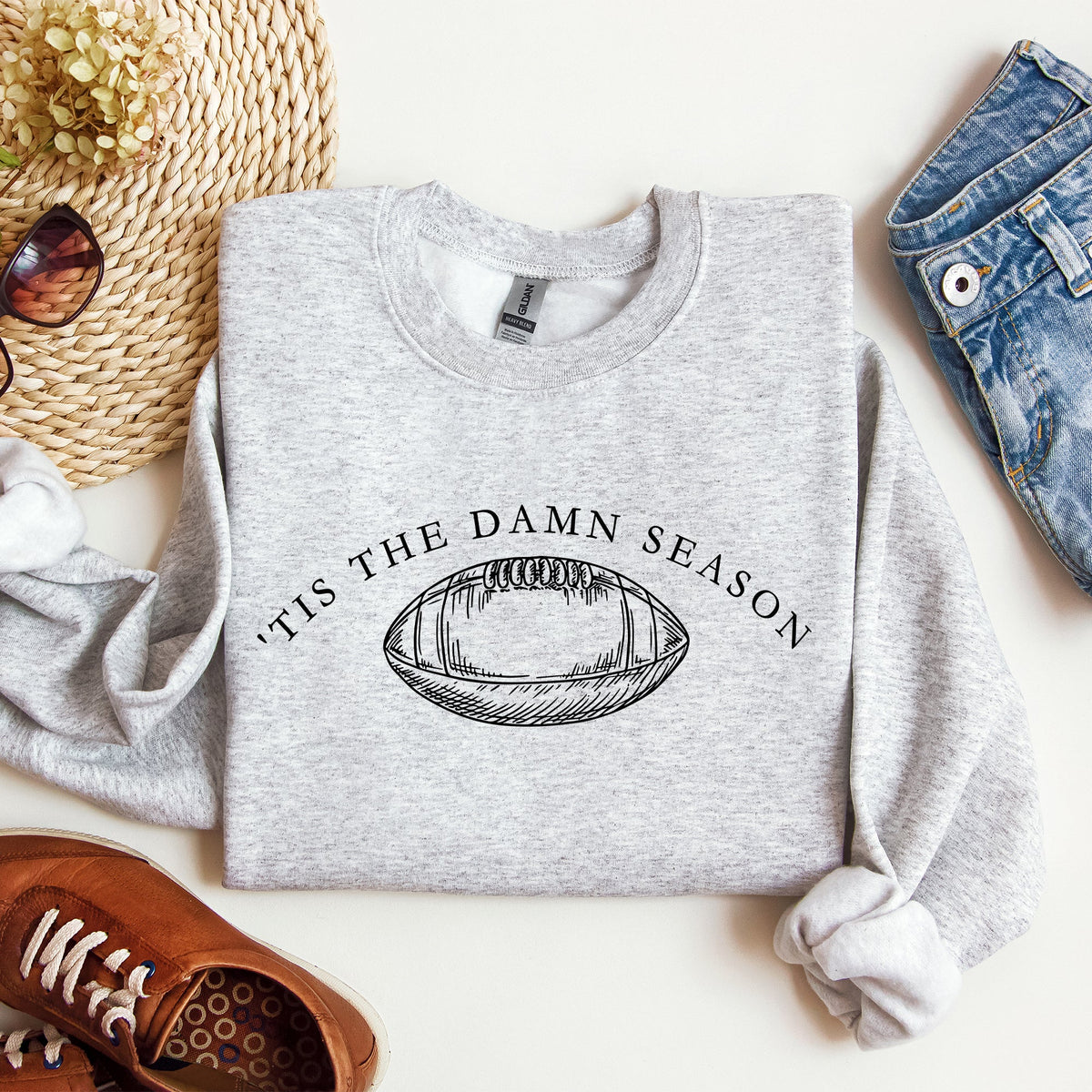 Tis The Damn Season Football Tailgate Party Game Day Big Game Touchdown Sweatshirt