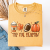 Tis The Season Football Game Day Pumpkin Coffee Autumn Fall Edition Comfort Colors Tee