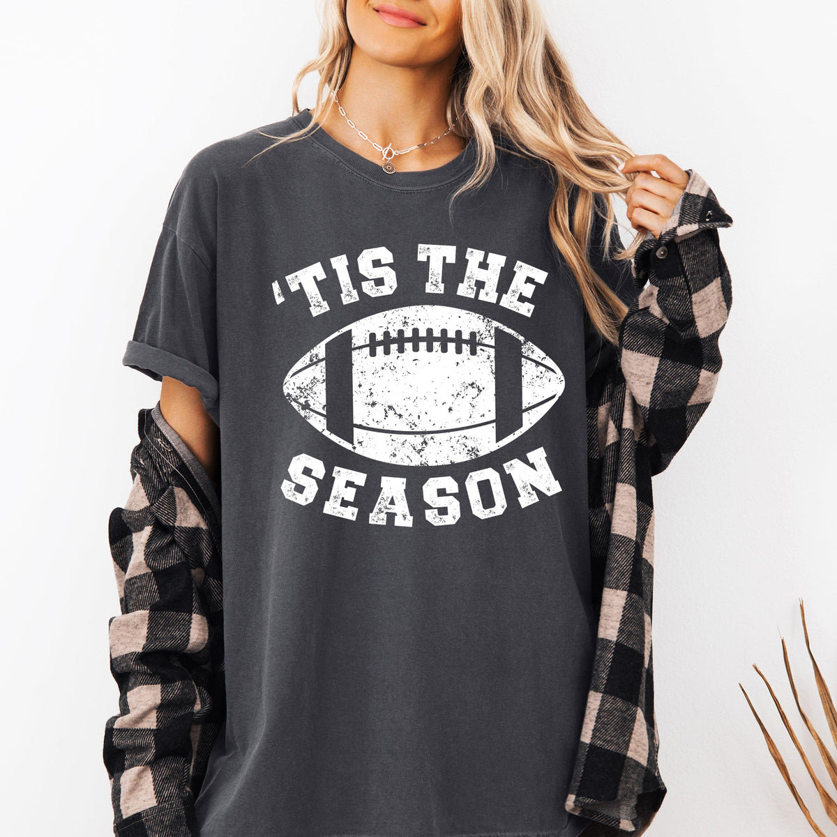 Tis The Season Football Tailgate Party Touchdown Big Game Game Day Sports Enthusiast Comfort Colors Tee