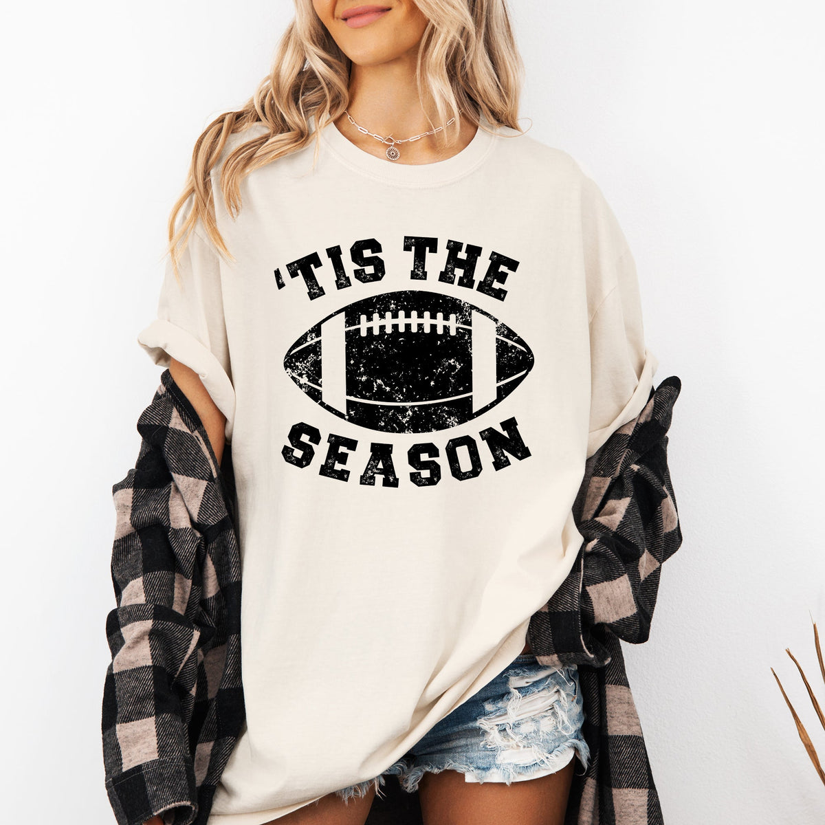 Tis The Season Football Tailgate Party Touchdown Big Game Game Day Sports Enthusiast Comfort Colors Tee