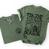 Tis The Season Front And Back Spooky Skeleton Funny Halloween Graphic Illustration Comfort Colors Tee