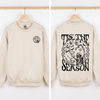 Tis The Season Front And Back Spooky Skeleton Graphic Halloween Holiday Sweatshirt