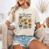 Tis The Season Halloween Skeleton Black Cat Witch Ghost Pumpkin Festive Graphic Tee