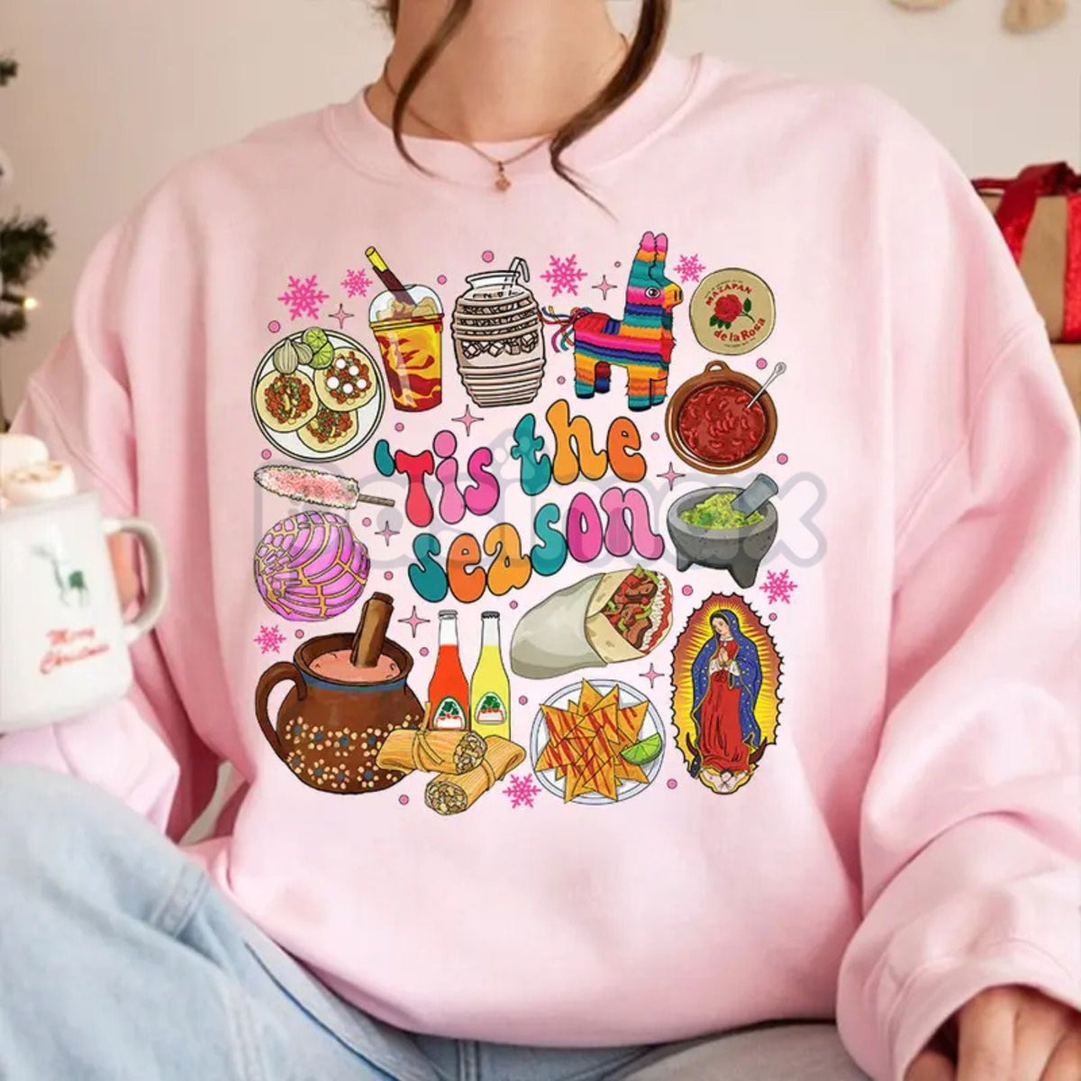 'Tis The Season' Christmas Sweatshirt | Classic Holiday Cheer Crewneck Jumper | Cozy Festive Apparel