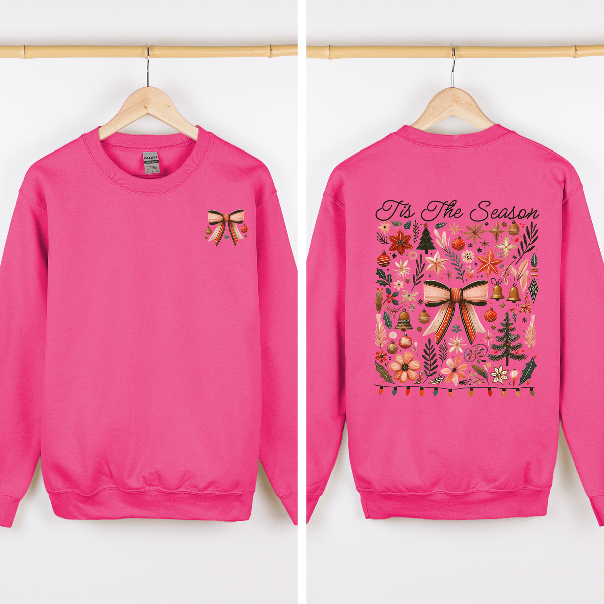 Tis The Season Santa Goose Front And Back I Like Them Real Thick And Sprucy Sweatshirt