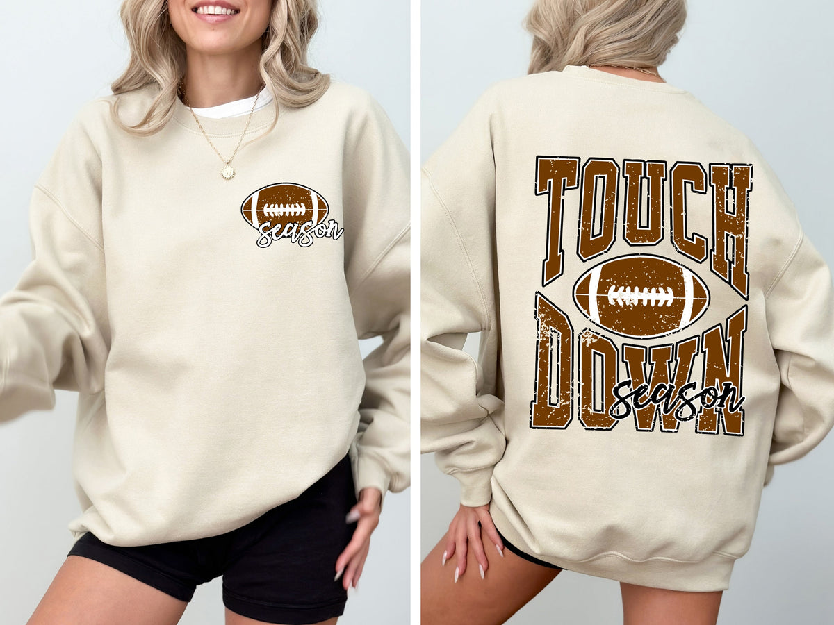 Touchdown Season Front And Back Football Game Day Tailgate Party For Sports Fans Sweatshirt