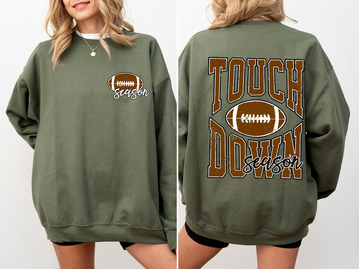 Touchdown Season Front And Back Football Game Day Tailgate Party For Sports Fans Sweatshirt