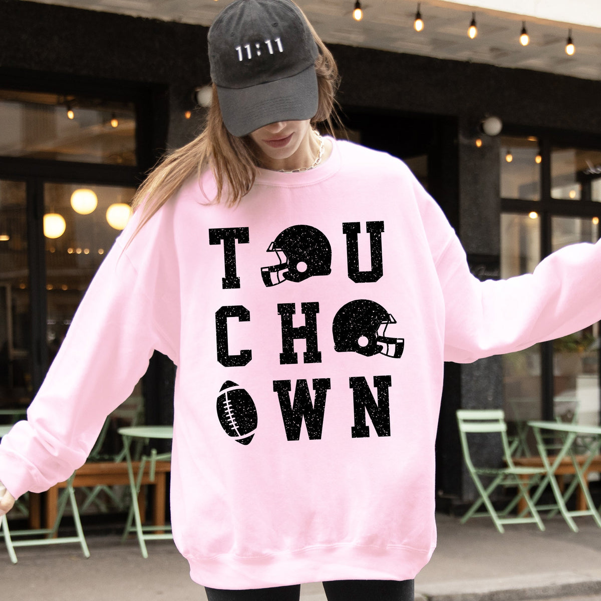 Touchdown Helmet Football Sports Game Day Big Game Tailgate Party Victory Sweatshirt