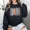 Trailing Vines, Nature, Botanical Stripes Inspired Foliage Pattern Cozy Fleece Sweatshirt