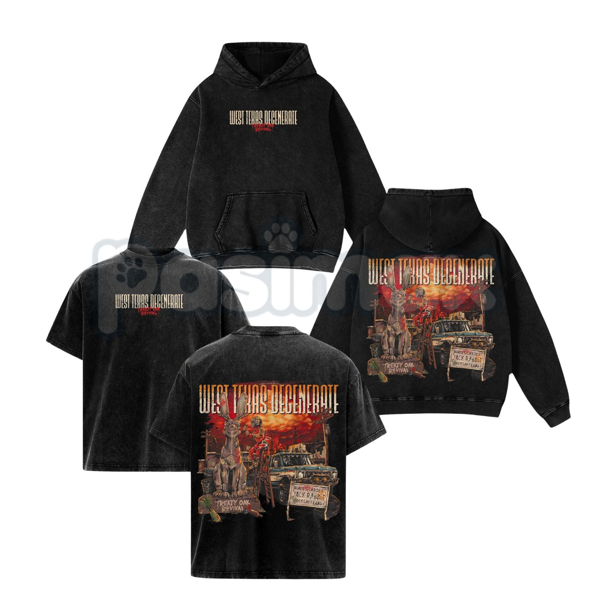 Treaty Oak Revival "West Texas Degenerate" Retro T-Shirt – Washed Heavy Cotton Band Tee