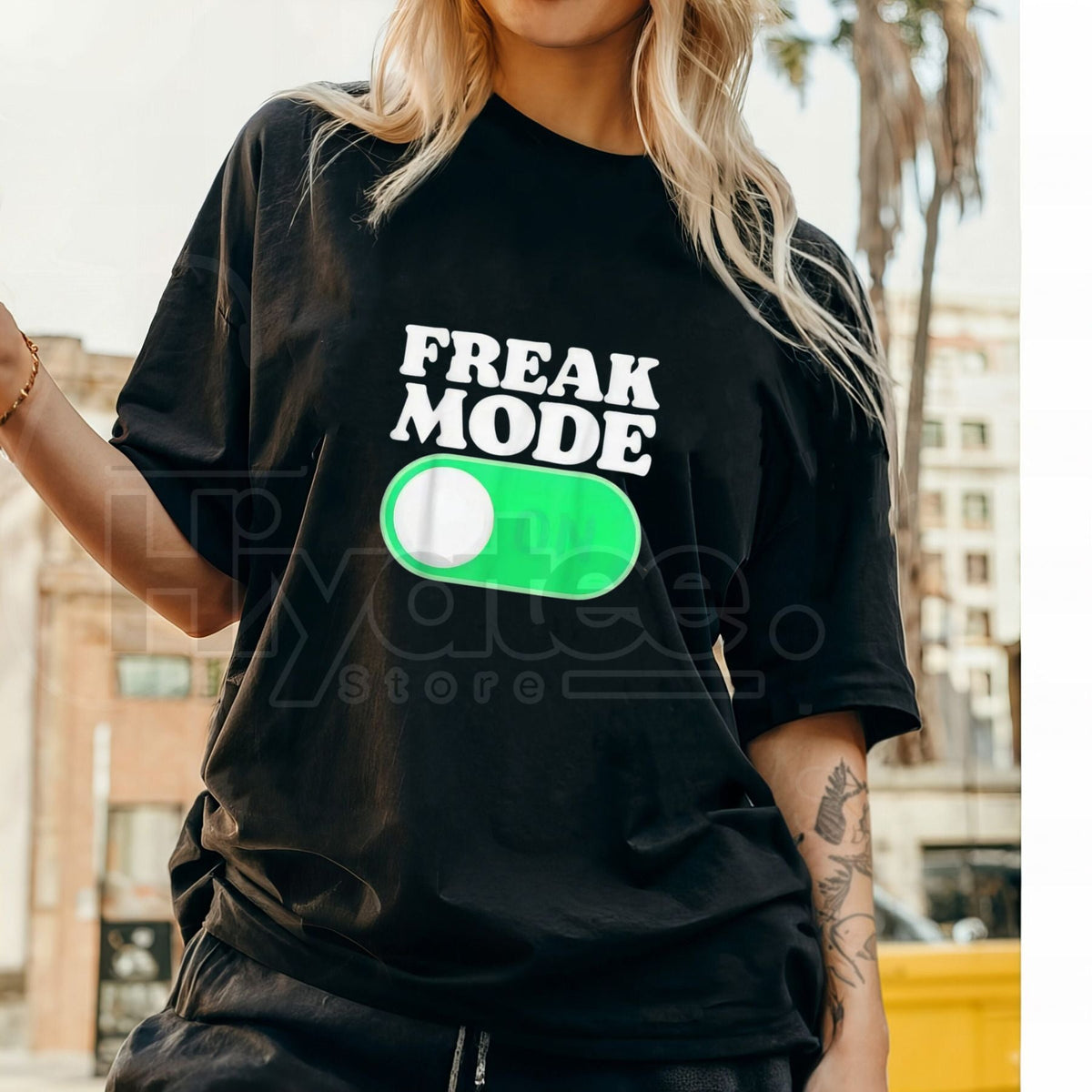 "TrendsFreak Mode On" Funny T-Shirt – High-Fashion Humor Graphic Tee