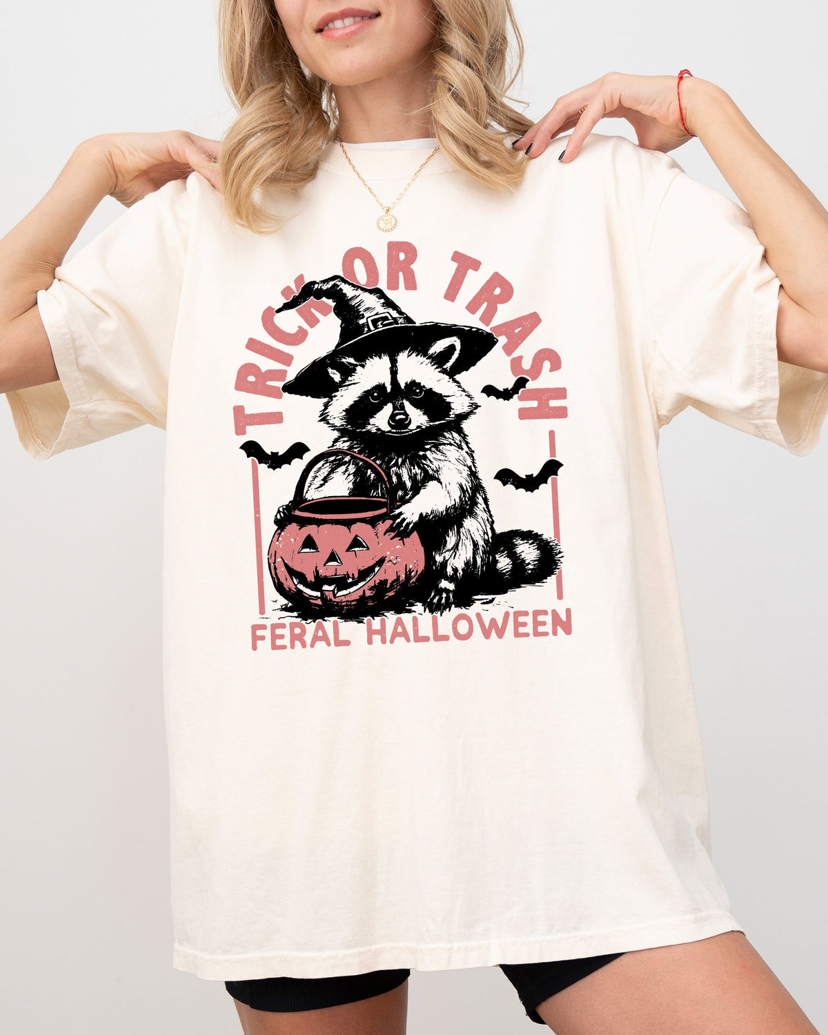 Trick Or Trash Feral Halloween Raccoon Trick Or Treat Witch Meme Edition Collection Comfort Colors Tee