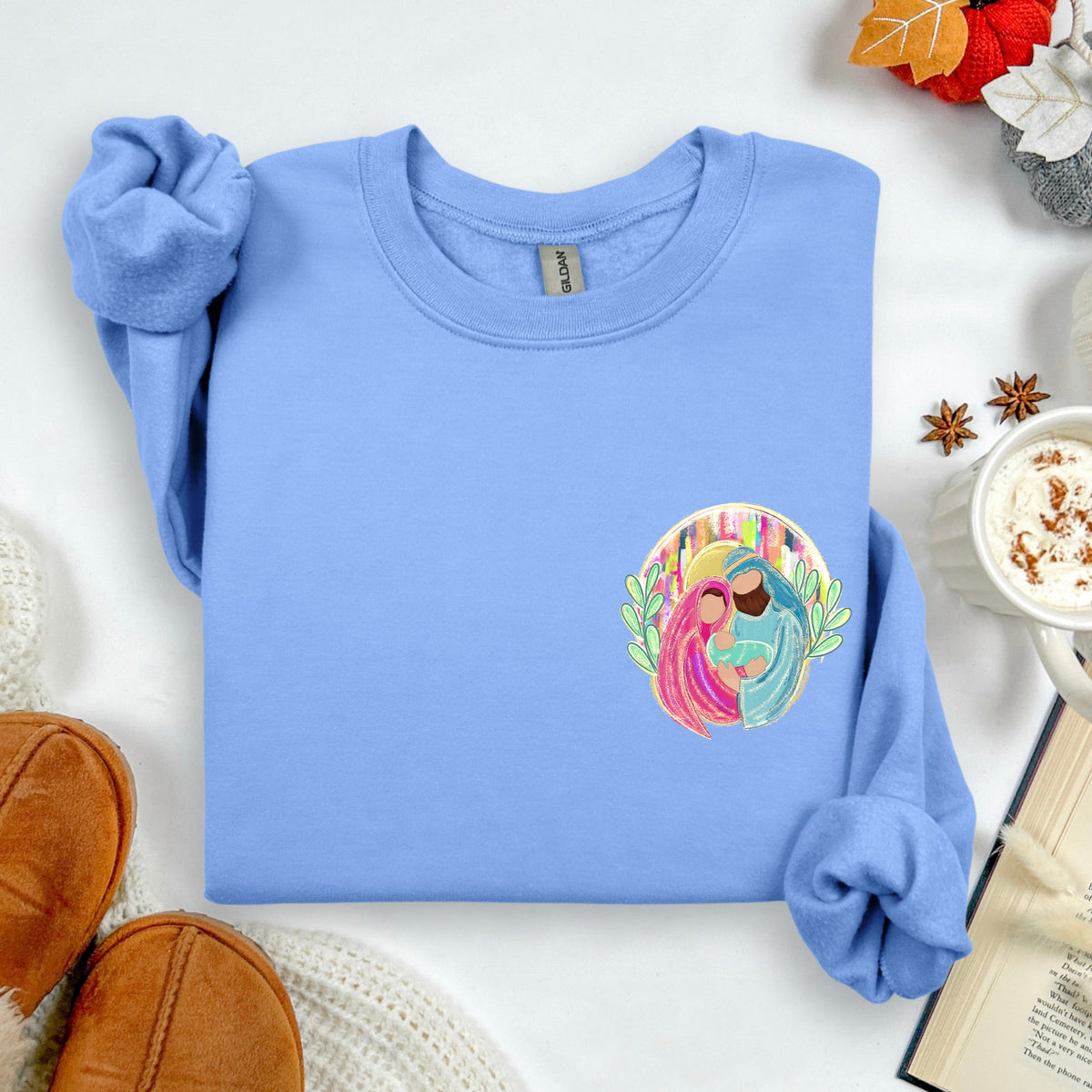 True Story Nativity Pocket Christmas Christian Faith Gospel Cozy Graphic Sweatshirt